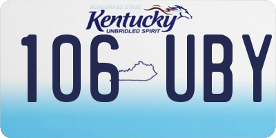 KY license plate 106UBY