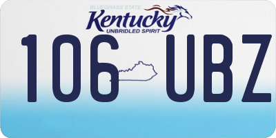 KY license plate 106UBZ