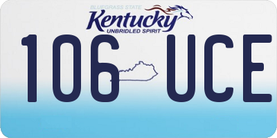 KY license plate 106UCE