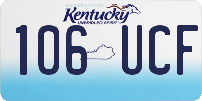 KY license plate 106UCF