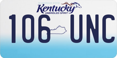 KY license plate 106UNC