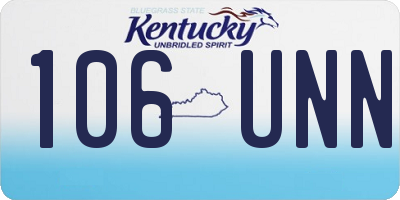KY license plate 106UNN