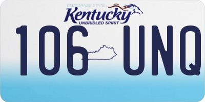 KY license plate 106UNQ
