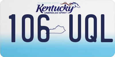 KY license plate 106UQL