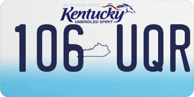 KY license plate 106UQR