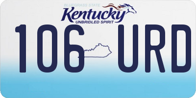 KY license plate 106URD