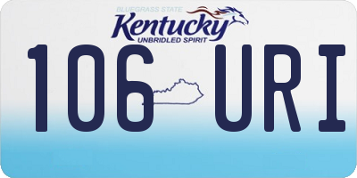 KY license plate 106URI