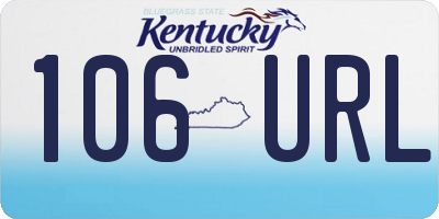 KY license plate 106URL