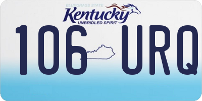 KY license plate 106URQ