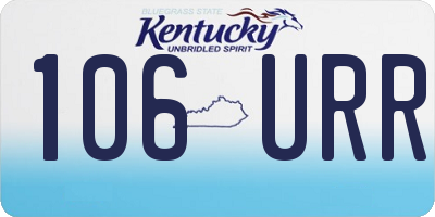KY license plate 106URR