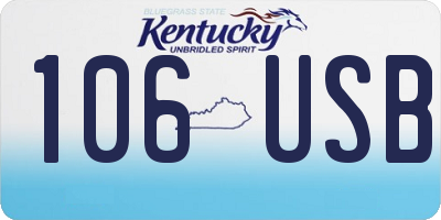 KY license plate 106USB