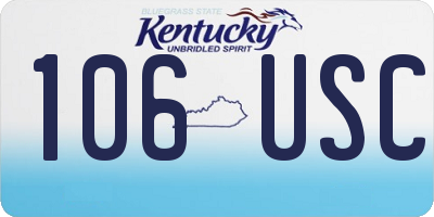 KY license plate 106USC