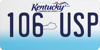 KY license plate 106USP