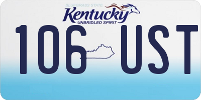 KY license plate 106UST