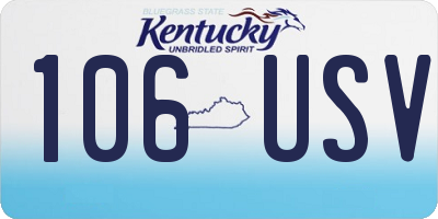 KY license plate 106USV