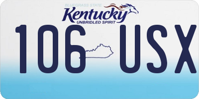 KY license plate 106USX
