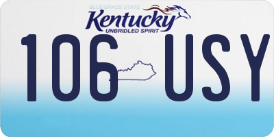 KY license plate 106USY