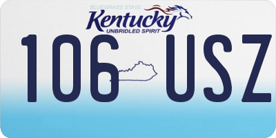 KY license plate 106USZ