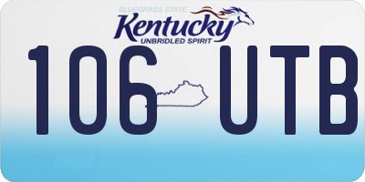 KY license plate 106UTB