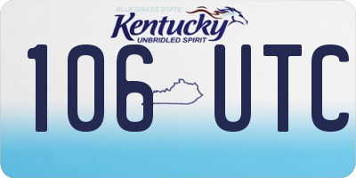KY license plate 106UTC