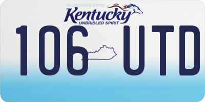 KY license plate 106UTD