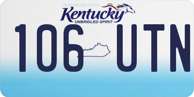 KY license plate 106UTN