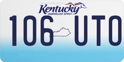 KY license plate 106UTO