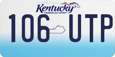 KY license plate 106UTP