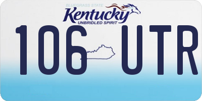 KY license plate 106UTR