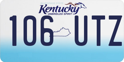 KY license plate 106UTZ