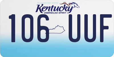 KY license plate 106UUF