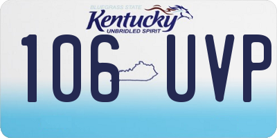 KY license plate 106UVP