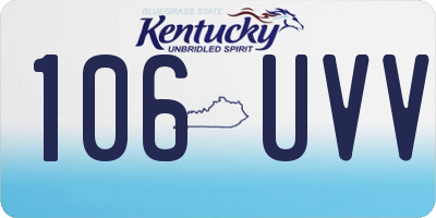 KY license plate 106UVV