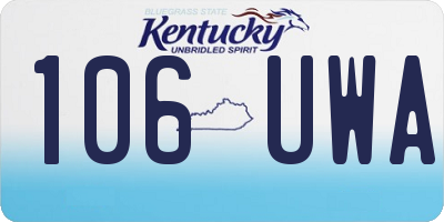 KY license plate 106UWA
