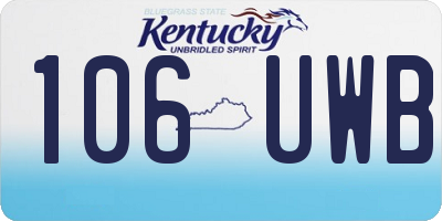 KY license plate 106UWB