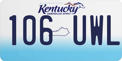 KY license plate 106UWL