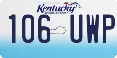 KY license plate 106UWP