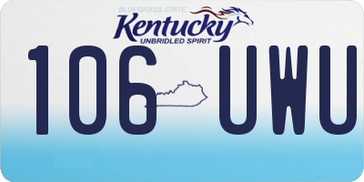 KY license plate 106UWU