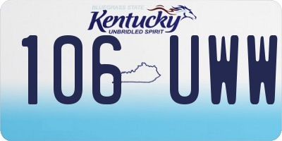 KY license plate 106UWW