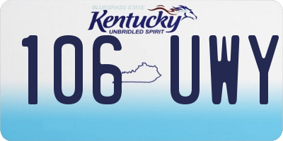 KY license plate 106UWY
