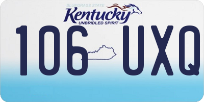 KY license plate 106UXQ