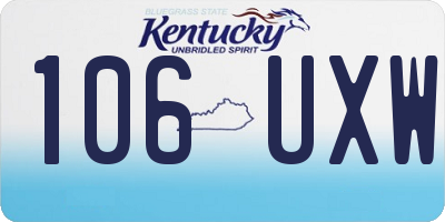 KY license plate 106UXW