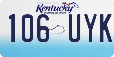 KY license plate 106UYK