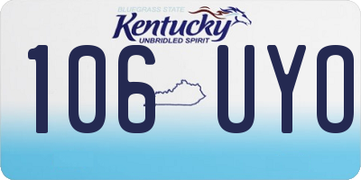 KY license plate 106UYO