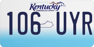 KY license plate 106UYR