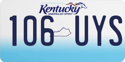KY license plate 106UYS