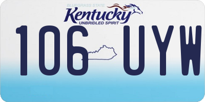 KY license plate 106UYW