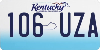 KY license plate 106UZA