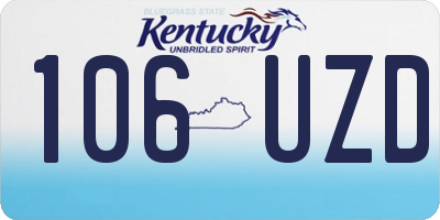 KY license plate 106UZD