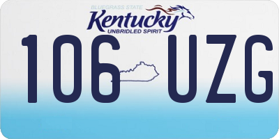 KY license plate 106UZG